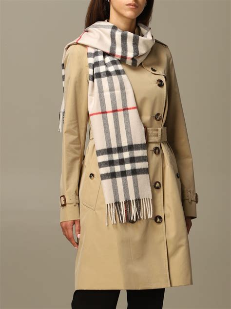 beige burberry coat|Burberry cashmere check scarf beige.